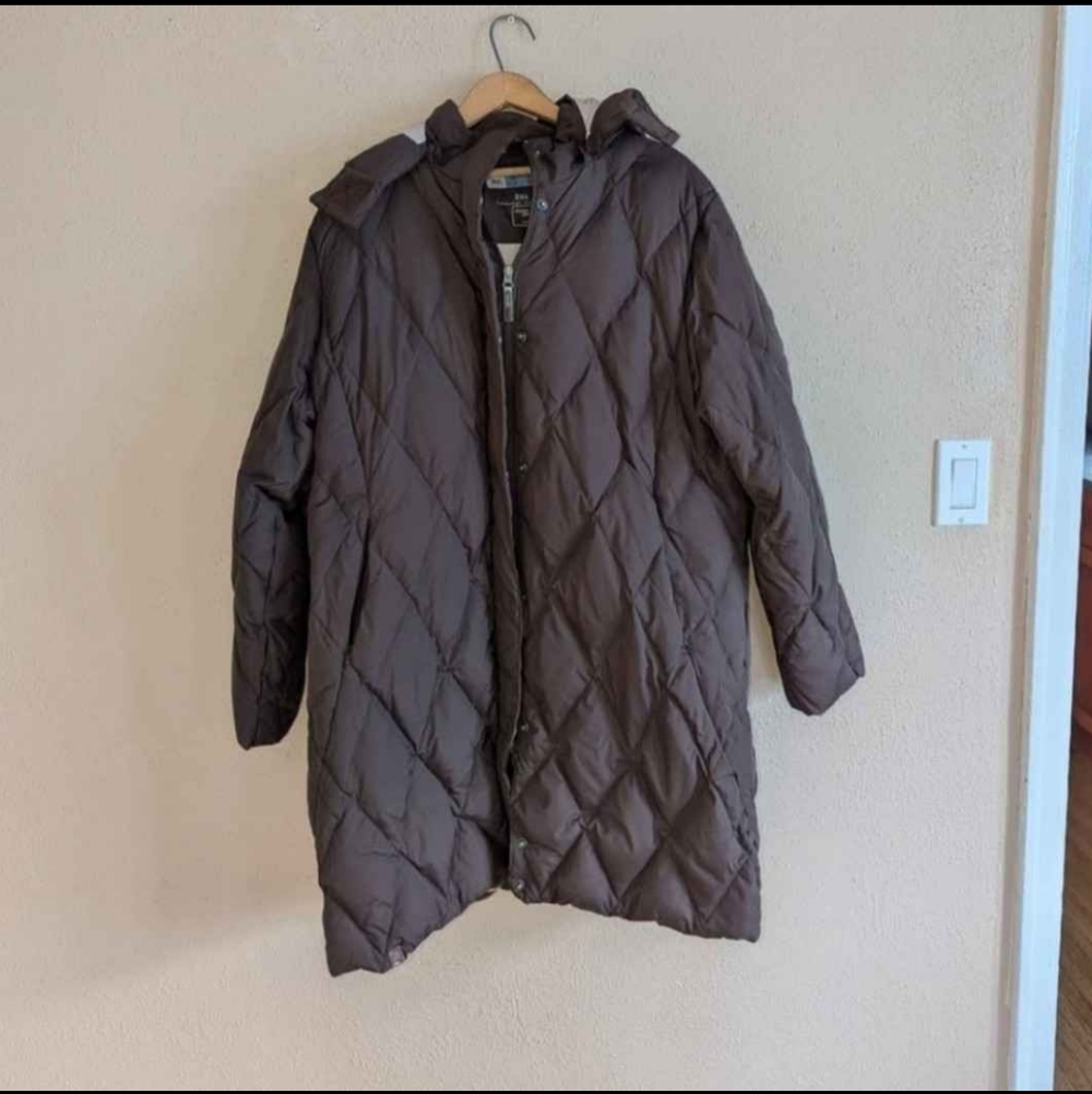 Brown Feather Down Quilted Jacket